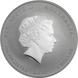 Pre-Owned 2010 Australian Lunar Tiger 1oz Silver Coin - VAT Free