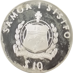 Pre-Owned 1980 Western Samoa Olympic Games $10 Silver Proof Coin - VAT Free