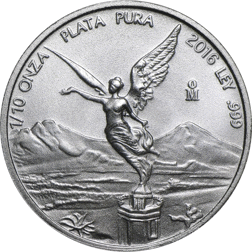 Pre-Owned 2016 Mexican Libertad 1/10oz Silver Coin - VAT Free