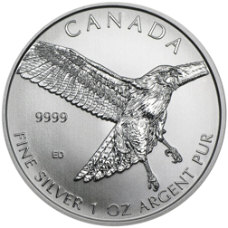 Pre-Owned 2015 Canadian Red-Tailed Hawk 1oz Silver Coin - VAT Free
