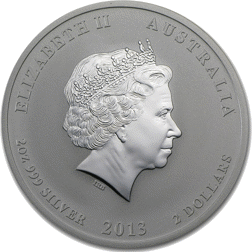 Pre-Owned 2013 Australian Lunar Snake 2oz Silver Coin - VAT Free