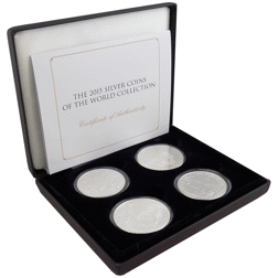 Pre-Owned 2015 Coins of the World 1oz Silver 4-Coin Collection - VAT Free
