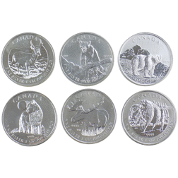 Pre-Owned Canadian Wildlife Collection 1oz Silver Coins - VAT Free