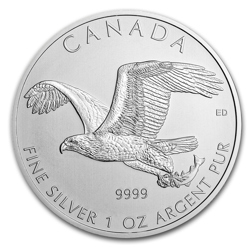 Pre-Owned 2014 Canadian Bald Eagle 1oz Silver Coin - VAT Free