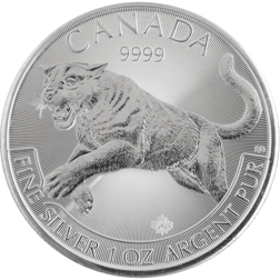 Pre-Owned 2016 Canadian Cougar 1oz Silver Coin - VAT Free