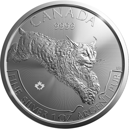 Pre-Owned 2017 Canadian Lynx 1oz Silver Coin - VAT Free