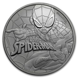 Pre-Owned 2017 Tuvalu Marvel Series Spider Man 1oz Silver Coin - VAT Free