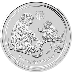 Pre-Owned 2016 Australian Lunar Monkey 1oz Silver Coin - VAT Free