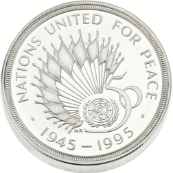 Pre-Owned 1945-1995 UK 50th Anniversary of United Nations Silver Piedfort Proof £2 Coin - VAT Free