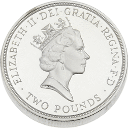 Pre-Owned 1945-1995 UK 50th Anniversary of United Nations Silver Piedfort Proof £2 Coin - VAT Free