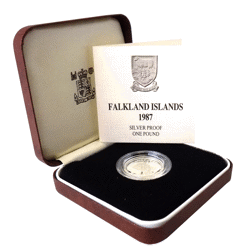 Pre-Owned 1987 Falklands Islands Proof £1 Silver Coin - VAT Free
