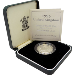 Pre-Owned 1995 UK WWII Peace Dove Silver Proof £2 Coin - VAT Free