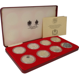 Pre-Owned UK 1977 Crown Silver Proof 8-Coin Collection - VAT Free