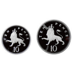 Pre-Owned 1992 UK 10p Proof Silver 2-Coin Set - VAT Free