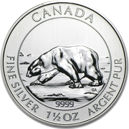 Pre-Owned 2013 Canadian Polar Bear 1.5oz Silver Coin - VAT Free
