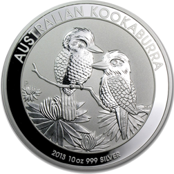 Pre-Owned 2013 Australian Kookaburra 10oz Silver Coin - VAT Free