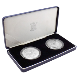 Pre-Owned 1999 UK Britannia Silver Coin & Millennium £5 Crown Set - VAT Free