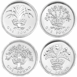 Pre-Owned 1984-1987 UK Proof Piedfort £1 Silver 4 Coin Collection - VAT Free
