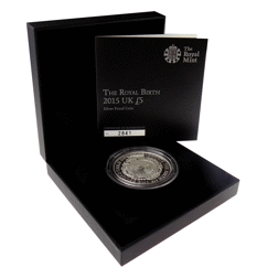 Pre-Owned 2015 UK The Royal Birth £5 Proof Silver Coin - VAT Free