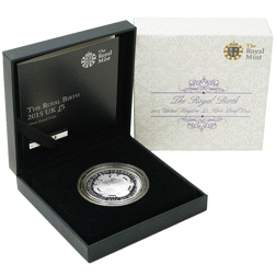 Pre-Owned 2015 UK The Royal Birth £5 Proof Silver Coin - VAT Free