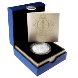 Pre-Owned 2012 UK Queen Elizabeth II's Diamond Jubilee £5 Proof Silver Coin - VAT Free