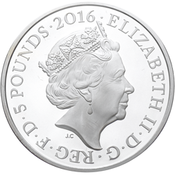 Pre-Owned 2016 UK 90th Birthday of Queen Elizabeth II £5 Piedfort Proof Silver Coin - VAT Free