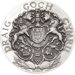 Pre-Owned 1969 UK Draig Goch Cymru Dragon Of Wales Fine Silver Round