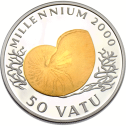 Pre-Owned 1998 Vanuata Millennium 50 Vatu 1oz Silver Coin - VAT Free