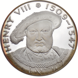 Pre-Owned UK Henry 8th Sterling Silver Round