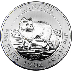 Pre-Owned 2014 Canadian Arctic Fox 1.5oz Silver Coin - VAT Free