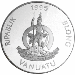 Pre-Owned 1995 Vanuatu 100 Vatu 5oz Silver Coin - VAT Free