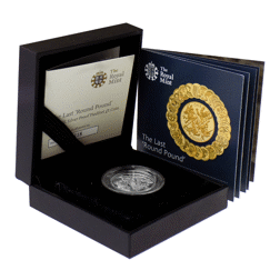 Pre-Owned 2016 UK The Last 'Round Pound' Piedfort £1 Silver Coin- VAT Free