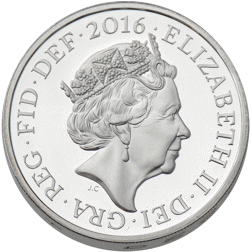Pre-Owned 2016 UK The Last 'Round Pound' Piedfort £1 Silver Coin- VAT Free