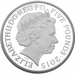 Pre-Owned 2015 UK Death of Winston Churchill £5 Piedfort Proof Silver Coin - VAT Free