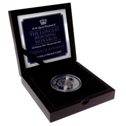 Pre-Owned 2015 Jersey The Longest Reigning Monarch £5 Proof Silver Coin - VAT Free
