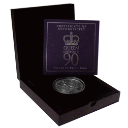 Pre-Owned 2016 Jersey Queen Elizabeth II 90th Birthday £5 Proof Silver Coin - VAT Free