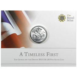 Pre-Owned 2013 UK 'A Timeless First' £20 Fine Silver Coin - Carded - VAT Free