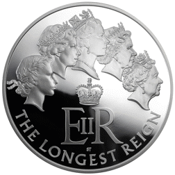 Pre-Owned 2015 UK The Longest Reigning Monarch £20 Fine Silver Coin - Carded - VAT Free