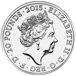 Pre-Owned 2015 UK The Longest Reigning Monarch £20 Fine Silver Coin - Carded - VAT Free