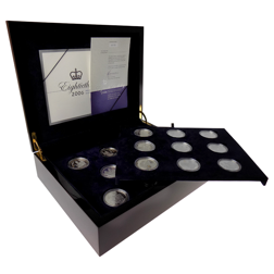 Pre-Owned 2006 UK Queen Elizabeth II 80th Birthday Crown Proof Silver 17-Coin Collection - VAT Free