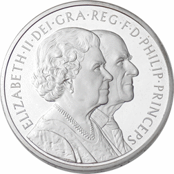 Pre-Owned 2007 UK Diamond Wedding £5 Crown Piedfort Proof Silver Coin - VAT Free