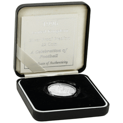 Pre-Owned 1996 UK 'A Celebration of Football' £2 Piedfort Proof Silver Coin - VAT Free