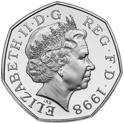 Pre-Owned 1998 UK 25th Anniversary of EEC 50p Piedfort Proof Silver Coin - VAT Free