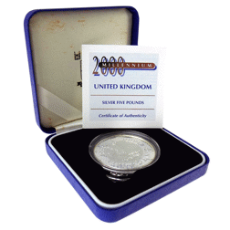 Pre-Owned 1999 - 2000 UK Millennium £5 Proof Silver Coin - VAT Free