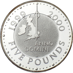 Pre-Owned 1999 - 2000 UK Millennium £5 Proof Silver Coin - VAT Free