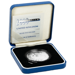 Pre-Owned 1999 - 2000 UK Millennium £5 Proof Silver Coin - VAT Free