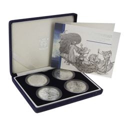 Pre-Owned UK Britannia Design Silver 4-Coin Set - VAT Free