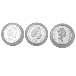 Pre-Owned 2003 UK HRH Prince William 21st Birthday Proof Silver Crown 3-Coin Set - VAT Free