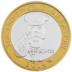 Pre-Owned 2014 UK 100th Anniversary of the First World War £2 Piedfort Proof Silver Coin - VAT Free