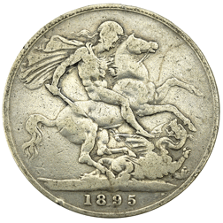 Pre-Owned 1895 UK Queen Victoria Silver Crown- VAT Free